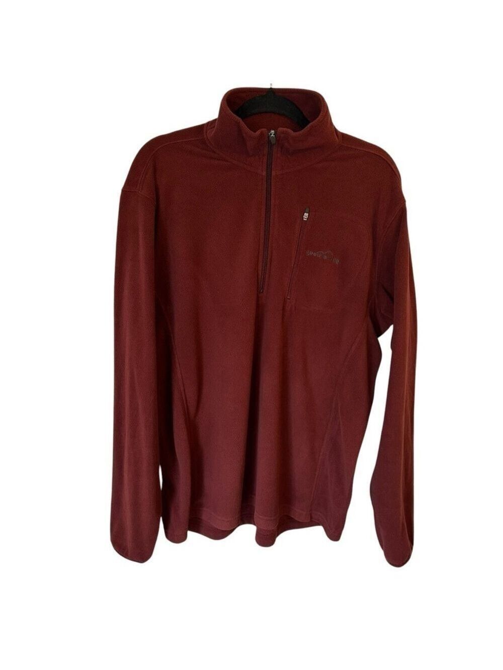 Eddie Bauer Dark Orange Men’s 1/4 Zip Long Sleeve Fleece Pullover Shirt Size Lg